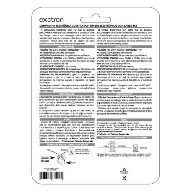 Campainha-Eletronica-Com-Fio-4x2-com-28-Toques-e-Botao-Touch-LECO4004