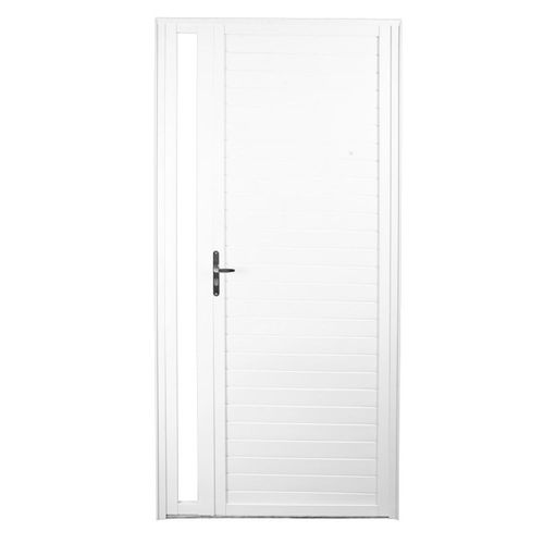 Porta Lambril Vidro Liso Alumínio Branco Direito 210x100cm