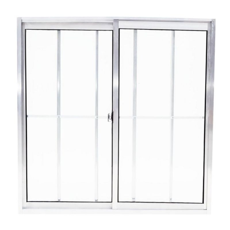 Janela-de-Correr-2-Folhas-com-Grade-Aluminio-Brilhante-100x150cm