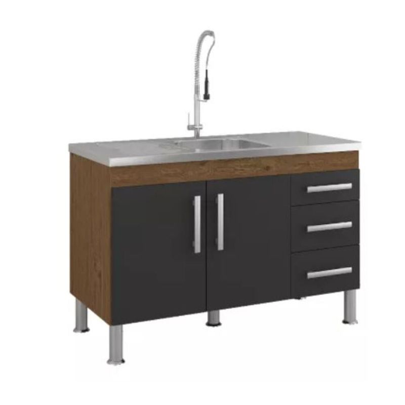 Gabinete-para-Cozinha-Flex-94x80x52cm-MDF-Amendoa-Titanium