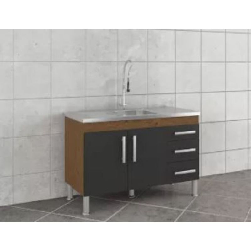 Gabinete-para-Cozinha-Flex-94x80x52cm-MDF-Amendoa-Titanium