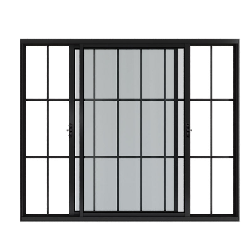 Janela-de-Correr-2-Folhas-com-Grade-Aluminio-Preto-100x150cm