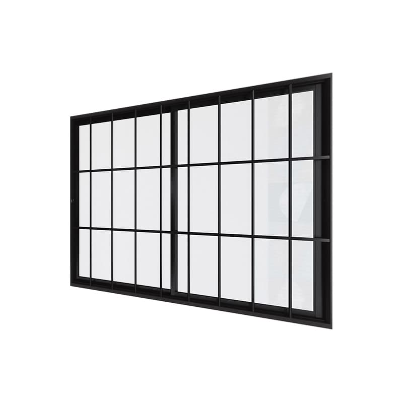 Janela-de-Correr-2-Folhas-com-Grade-Aluminio-Preto-80x80cm