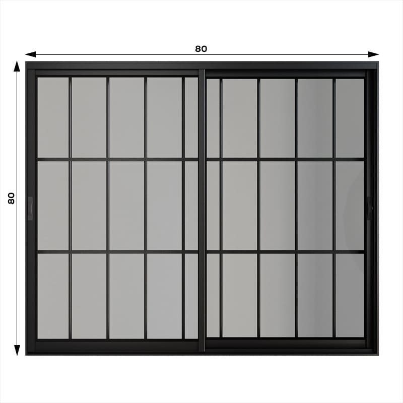 Janela-de-Correr-2-Folhas-com-Grade-Aluminio-Preto-80x80cm