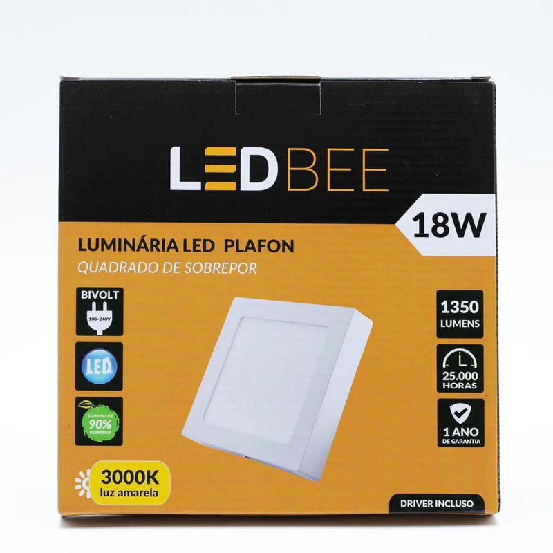Painel-de-LED-Sobrepor-18W-20x20cm-1350-Lumens-Luz-Amarela
