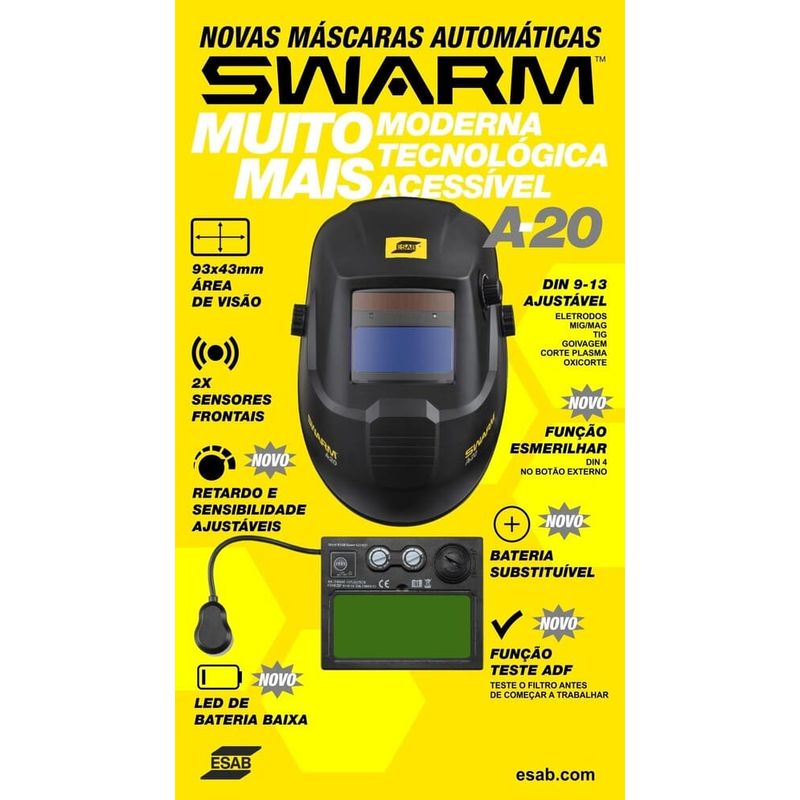Mascara-de-Solda-Automatica-9-a-13-SWARM-A20-CA47.684-ESAB