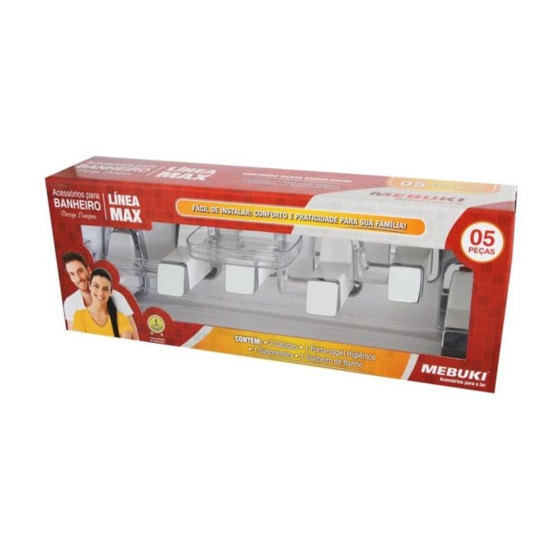 Kit-Acessorios-para-Fixar-ABS-Max-com-5-pecas-Branco-Cromado