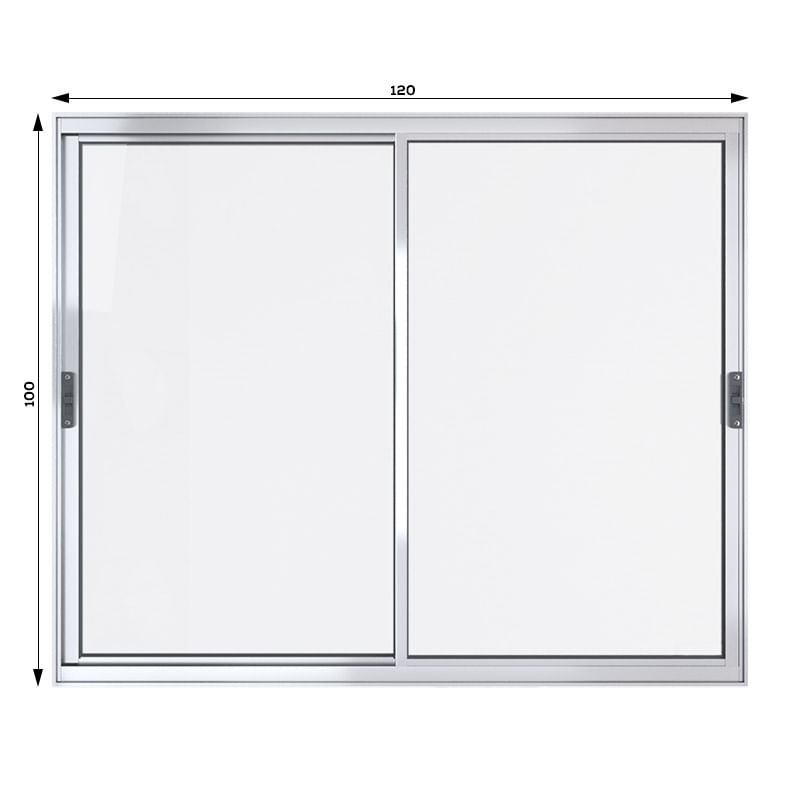 Janela-de-Correr-2-Folhas-sem-Grade-Aluminio-Brilhante-100x120cm