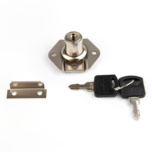Fechadura para Gaveta com Chave Fixa e Tambor Curto 22mm 137-22