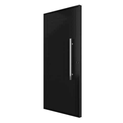 Porta Pivotante Alumínio Preto com Puxador Esquerdo 210x100cm
