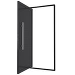 Porta-Pivotante-Aluminio-Preto-com-Puxador-Esquerdo-210x100cm
