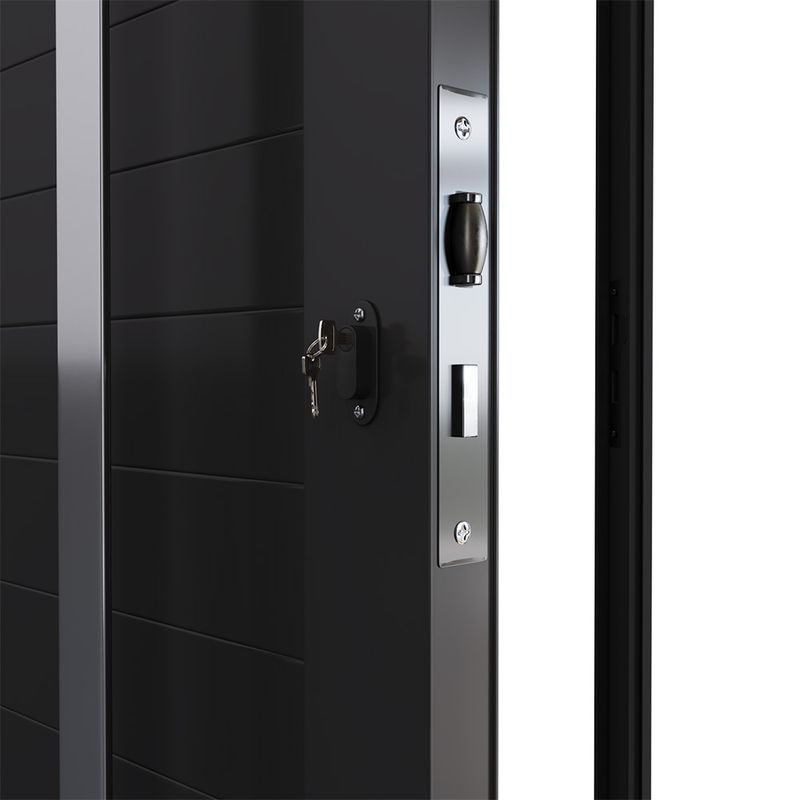 Porta-Pivotante-Aluminio-Preto-com-Puxador-Esquerdo-210x100cm