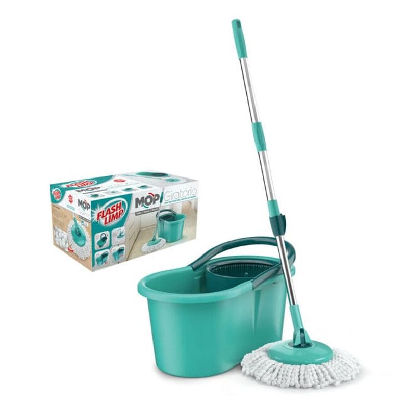 Mop-Giratorio-Verde-Agua-12L-Flash-Limp