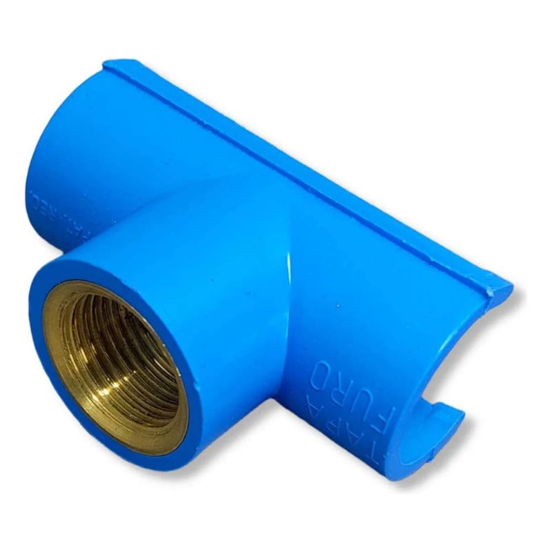 Te-Liga-Facil-Soldavel-com-Bucha-de-Latao-Azul-PVC-25mm-x-1-2--Estrela