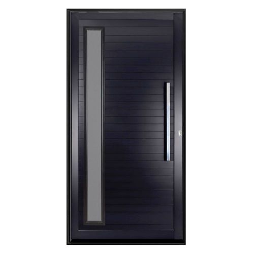 Porta Pivotante Alumínio Preto com Puxador e Visor Esquerdo 210x100cm