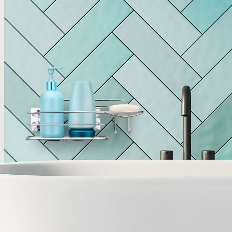 Porta-Shampoo-com-Saboneteira-para-Banheiro-30x10cm-Cromado