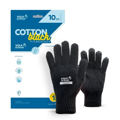 Luva Segurança Cotton Pigmento Preto Tam Único Ca30521 Volk