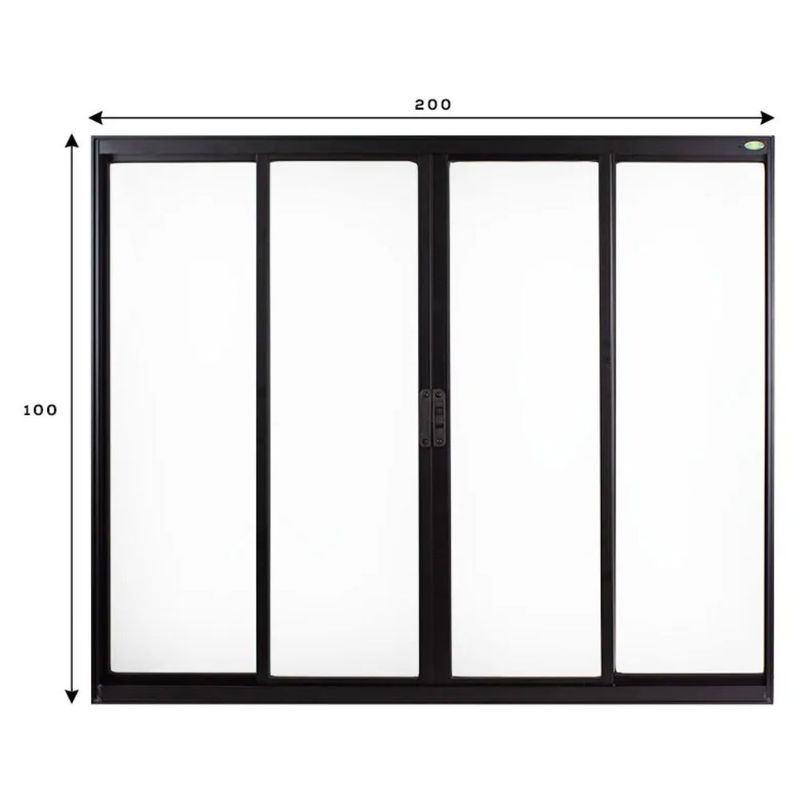 Janela-de-Correr-4-Folhas-sem-Grade-Aluminio-Preto-100x200cm