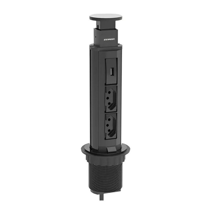 Torre-de-Tomada-Embutir-2-Modulos-e-1-Entrada-USB-com-cabo-de-15m