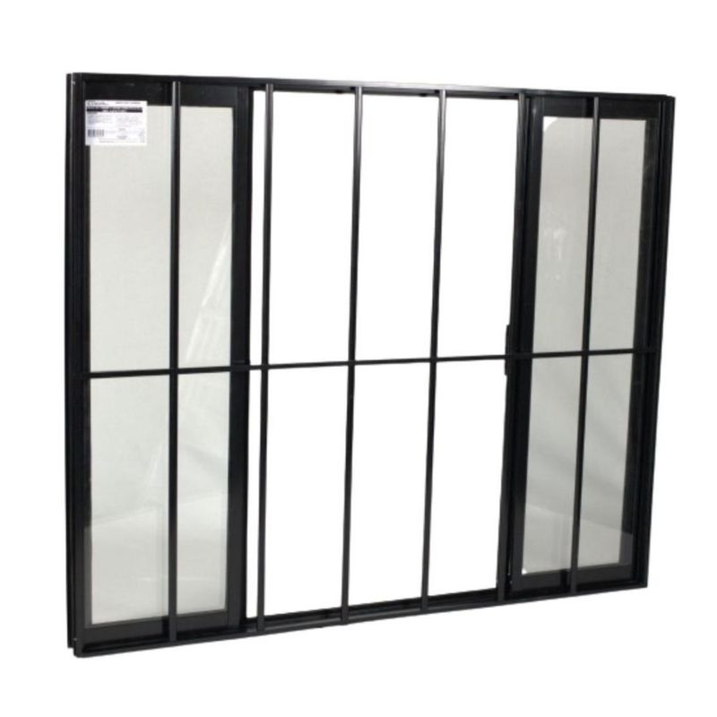 Janela-de-Correr-4-Folhas-com-Grade-Aluminio-Preto-100x120cm