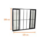 Janela-de-Correr-4-Folhas-com-Grade-Aluminio-Preto-100x120cm