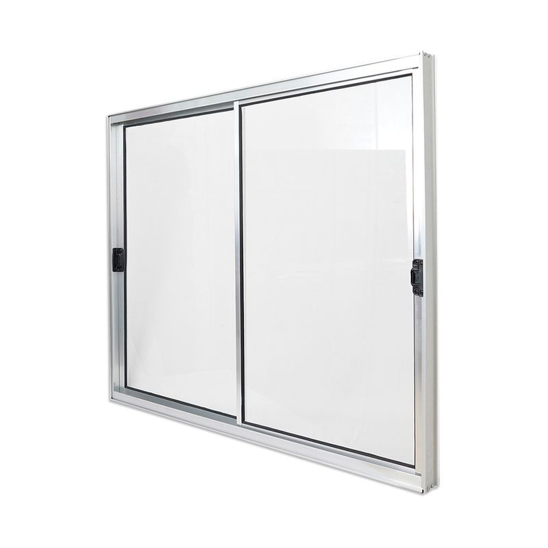 Janela-de-Correr-2-Folhas-sem-Grade-Aluminio-Brilhante-100x100cm
