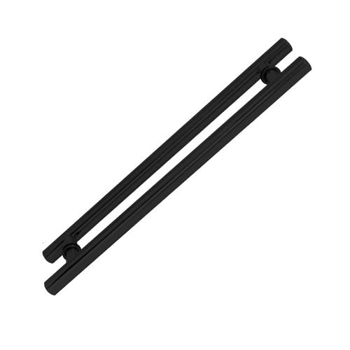 Puxador Tubular Eco 1''x300mm Alumínio Preto Fosco