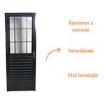 Porta-Postigo-Vidro-Liso-Aluminio-Preto-Esquerdo-210x80cm