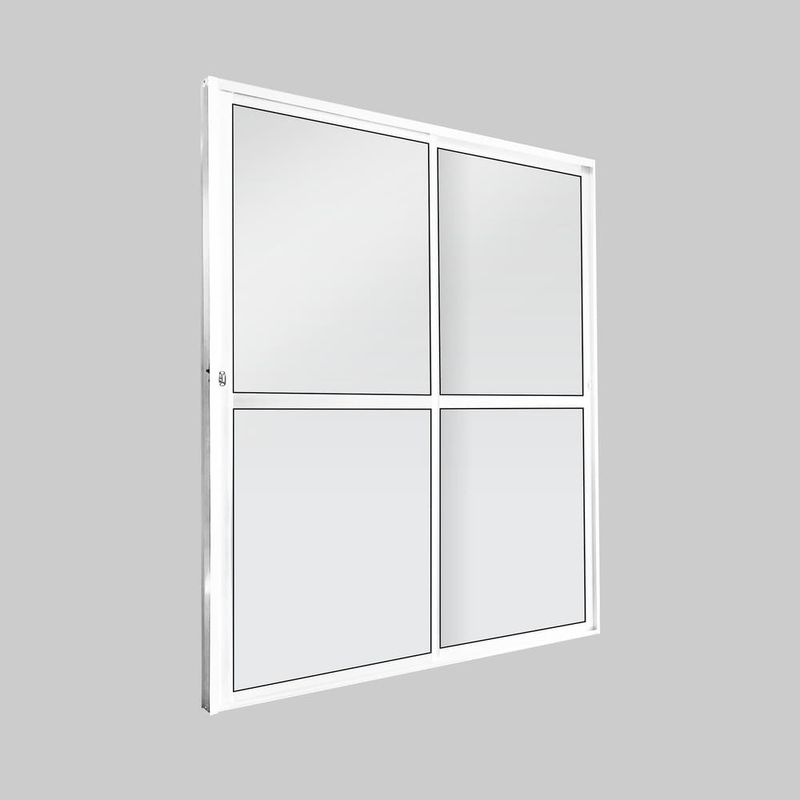 Porta-de-Correr-2-Folhas-Vidro-Liso-Aluminio-Branco-210x160cm