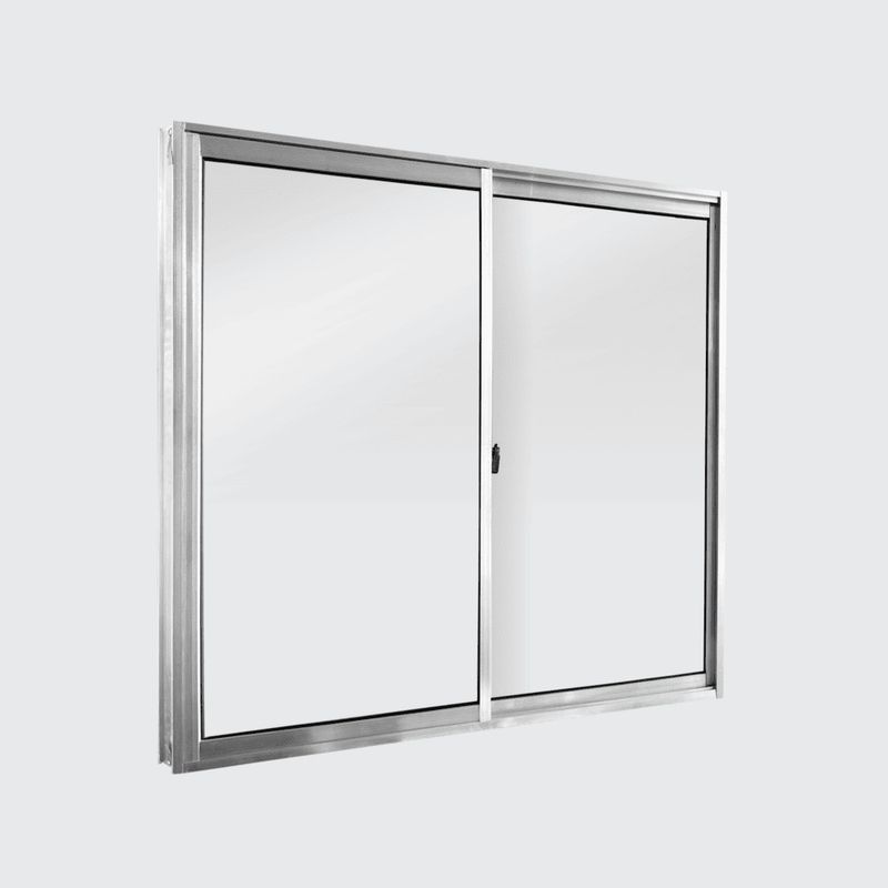 Janela-de-Correr-2-Folhas-sem-Grade-Aluminio-Brilhante-100x100cm