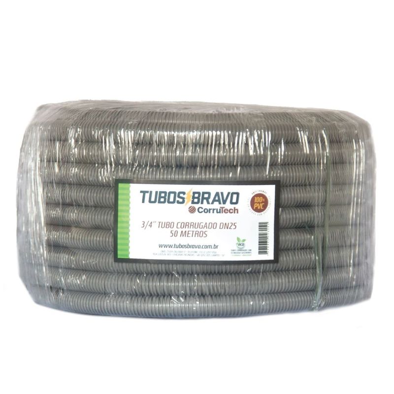 Eletroduto-Corrugado-3-4--25mm-Cinza-Tubos-Bravo-50-Metros