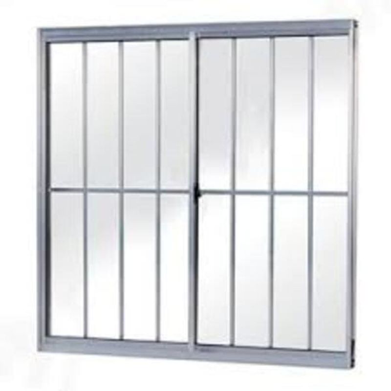 Janela-de-Correr-2-folhas-com-Grade-Aluminio-Brilhante-80x80cm