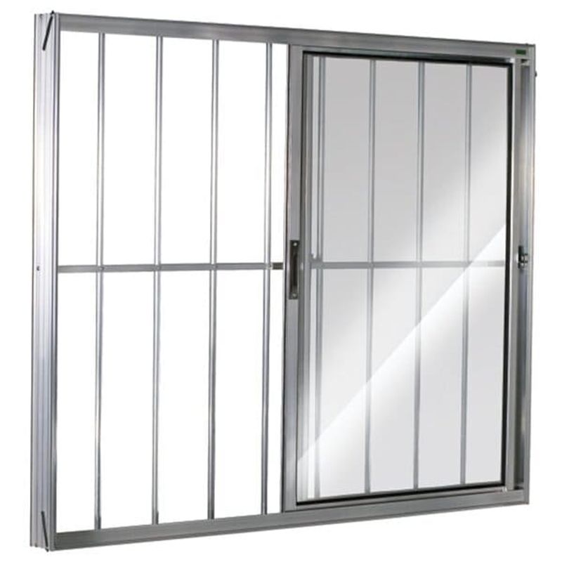 Janela-de-Correr-2-folhas-com-Grade-Aluminio-Brilhante-80x80cm
