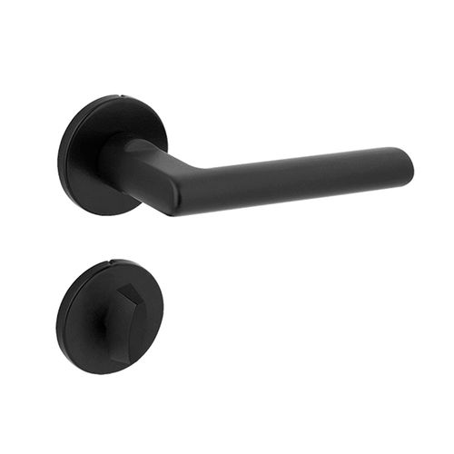 Fechadura Banheiro Roseta Redonda Reta 55mm Preto
