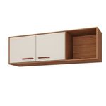 Armario-Aereo-para-Cozinha-Slim-113x40x30cm-MDF-Freijo-Off-White