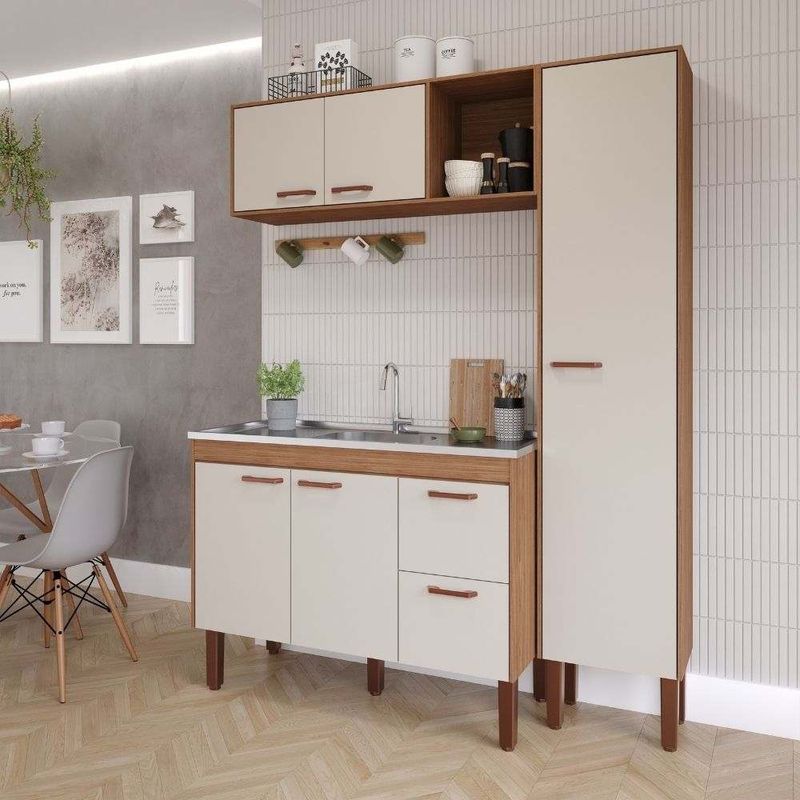 Armario-Aereo-para-Cozinha-Slim-113x40x30cm-MDF-Freijo-Off-White