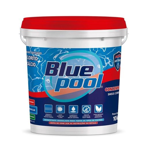 Cloro Granulado Estabilizado Balde 10kg Hipo Cálcio Shock Bluepool