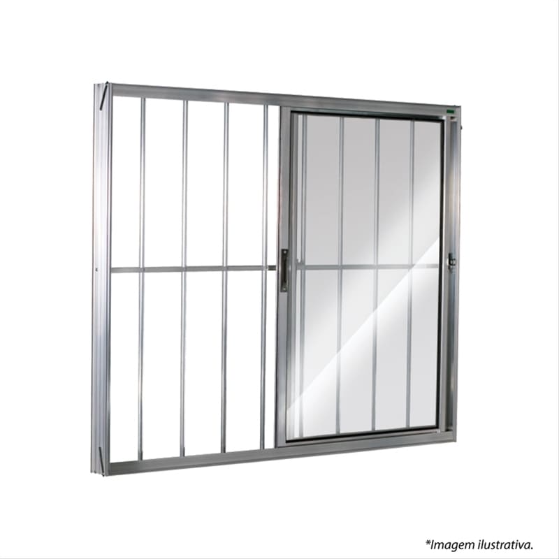 Janela-de-Correr-2-folhas-com-Grade-Aluminio-Brilhante-120x150cm