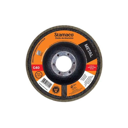 Disco Flap 4.1/2" 115x22mm Grão 40 Stamaco
