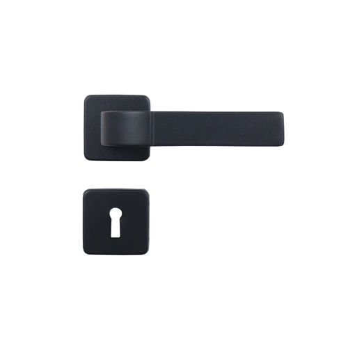 Fechadura Interna Roseta Quadrada Módena 40mm Preto Fosco