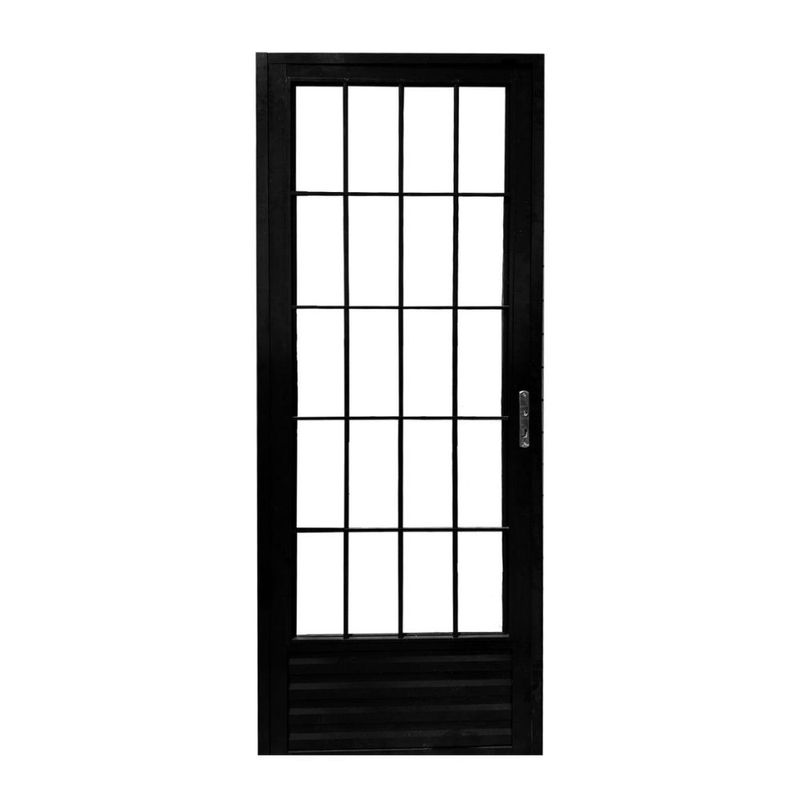 Porta-Palito-Aluminio-Preto-Vidro-Liso-Esquerdo-210x80cm