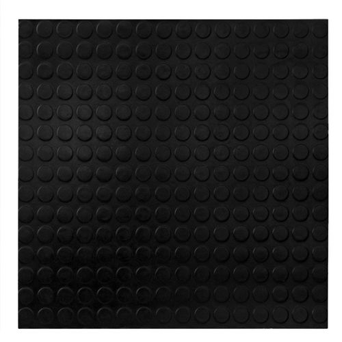Piso Emborrachado Pastilhado Soft Preto 4mm 50x50cm