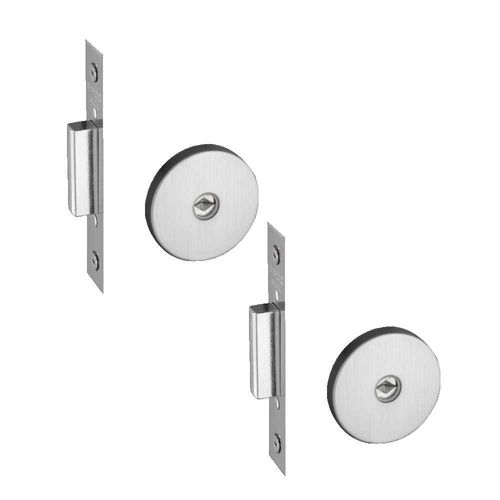 Trava de Segurança Roseta Redonda Tetrachave 02 Peças Inox Escovado