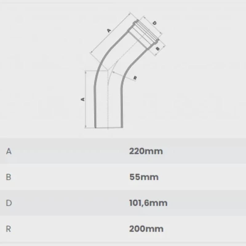 Curva-45-Longa-Esgoto-Serie-Normal-PVC-DN-100-Fortlev