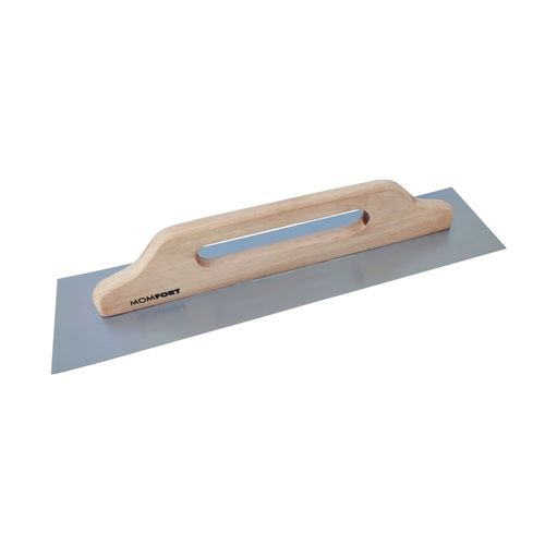 Desempenadeira Aço Lisa P/ Drywall 12x48cm Cabo Madeira Momfort
