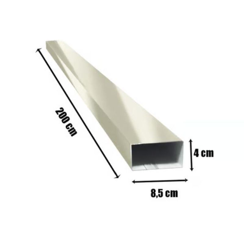 Condutor-Retangular-Aco-Corte-28-Galvalume-Branco-2m-Calhaforte