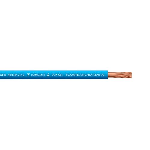 Cabo Flexível 10mm² 750V Azul a Metro