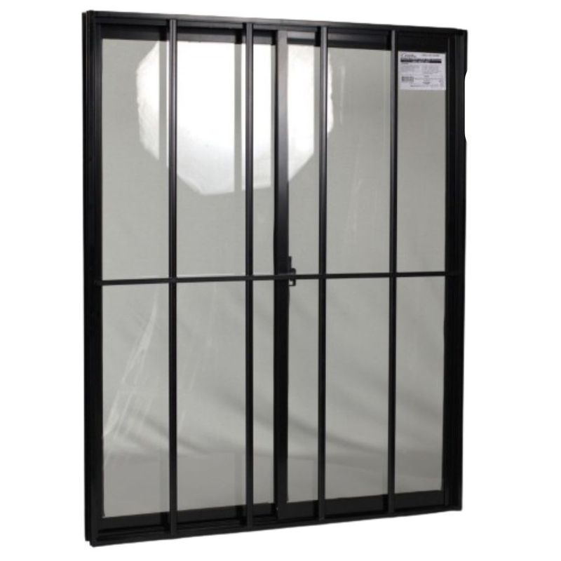 Janela-de-Correr-2-Folhas-com-Grade-Aluminio-Preto-100x150cm