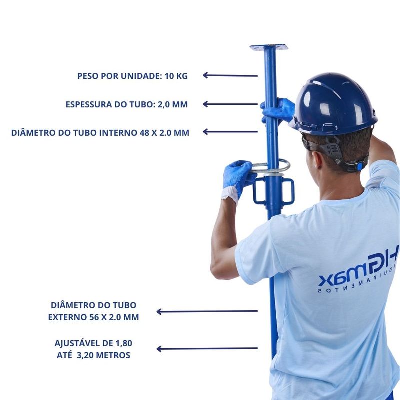 Escora-Metalica-para-Concretagem-Light-de-180cm-Ate-320cm-HG-Max