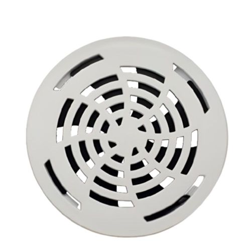 Grelha Redonda Abre e Fecha PVC Branca 10cm DN100 Luconi